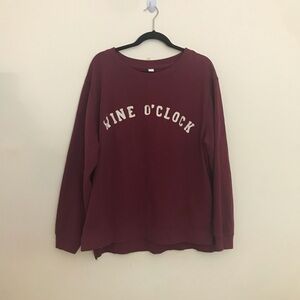 wine o clock graphic 2X XXL pullover sweatshirt pull on cozy